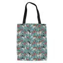 トートバッグ レディース プードル柄 キャンバス 大容量 手提げ 肩掛け 縦型 カジュアル 内ポケット付き 通勤 通学 普段使い