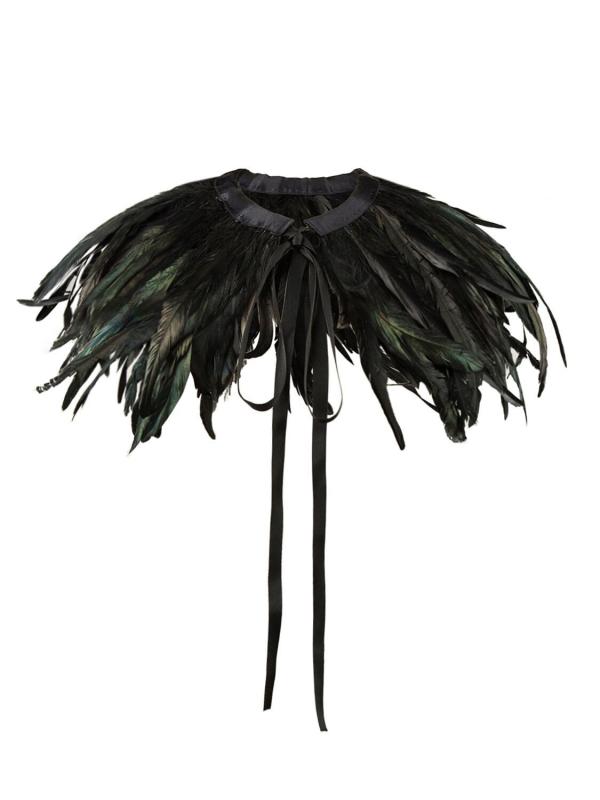 フェザーケープ レディース パーティー ショール ファー 秋冬 ショート丈 ブラック 欧米ストリート おしゃれ エレガント ゴージャス 結婚式 二次会 披露宴