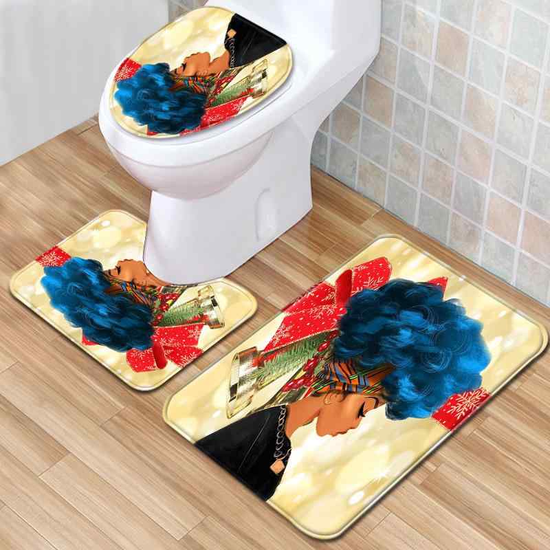 バスマット レディース トイレマット フタカバー 3点セット 滑り止め 洗濯機対応 ウォッシャブル ポリ..