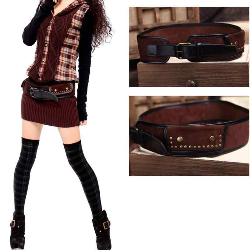 ベルト レディース 女性用 レトロ ヴィンテージ スタッズ 個性的 トレンド おしゃれ PUレザー 合皮 カジュアル ウエストマーク