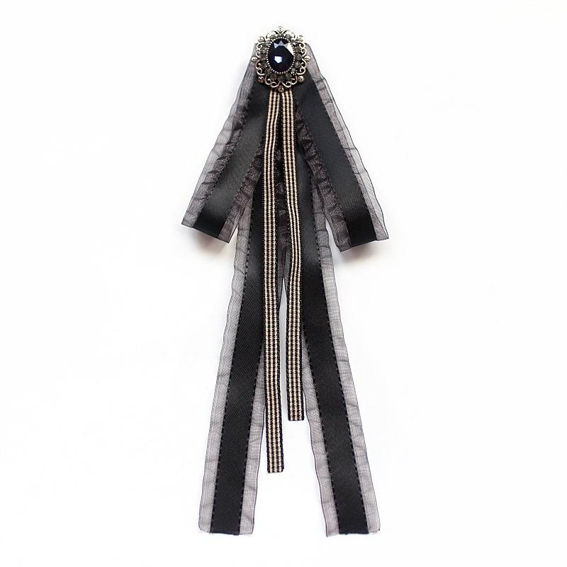 蝶ネクタイ レディース 女性用 ガールズ シンプル ロングリボン 黒 白 日韓風 JK制服 学生服 スクールブラウス シャツ ブレザー スカート フォーマル カジュアル アクセサリー 襟元 ファッション小物 通勤 通学(x2)