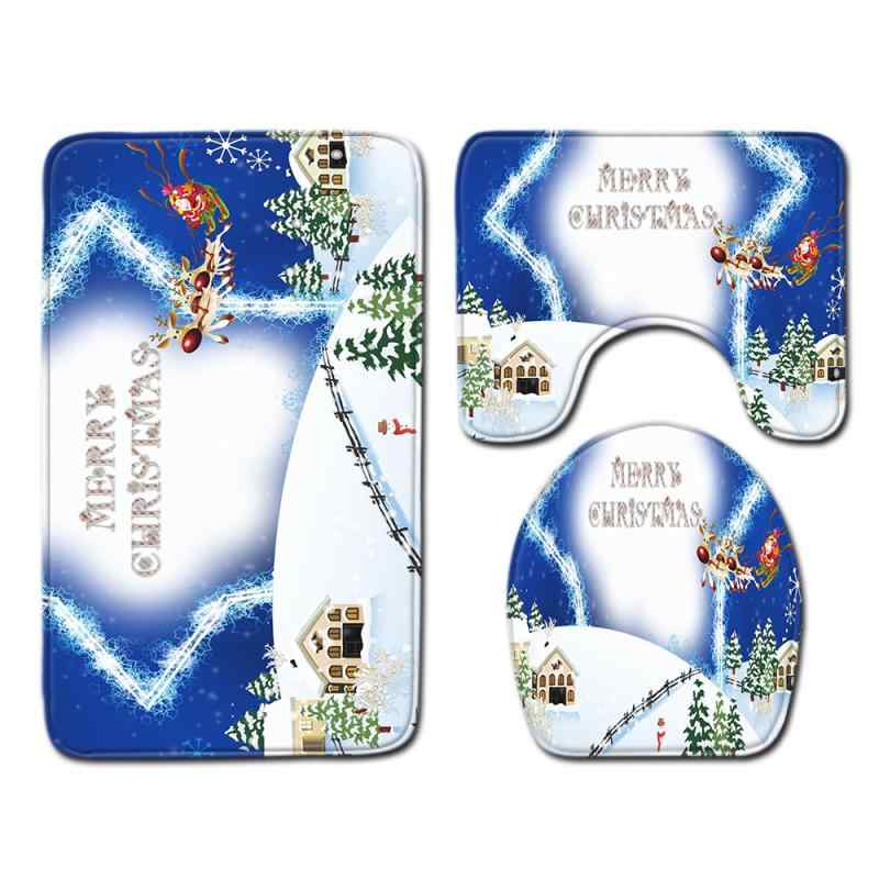 フロアマット 洗える 滑り止め 吸水 速乾 ポリエステル バスマット トイレマット 便座カバー クリスマ..