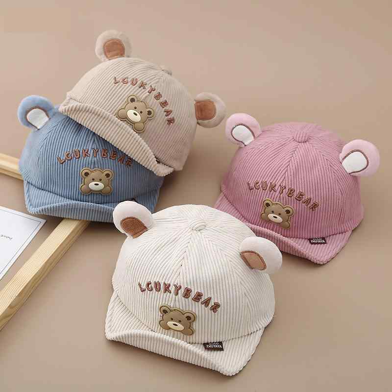 帽子 ベビー 男の子 女の子 キャップ 秋冬 春秋 兼用 厚手 かわいい クマ キャラクター 日よけ UV対策 ..