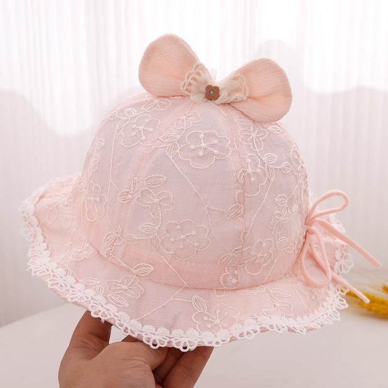 ベビーハット 女の子 UVカット 日よけ帽子 紫外線対策 薄手 通気性 コットン プリンセス かわいい レー..