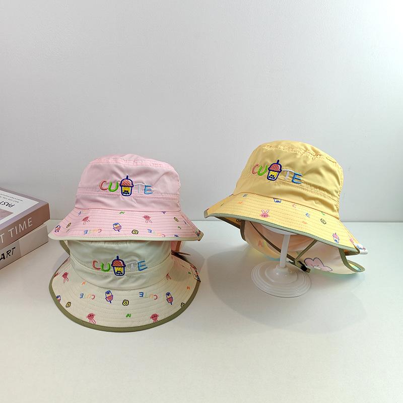 ハット キッズ ベビー 男の子 女の子 男女兼用 UVカット 日よけ 軽量 つば広 ネックガード付き アルフ..