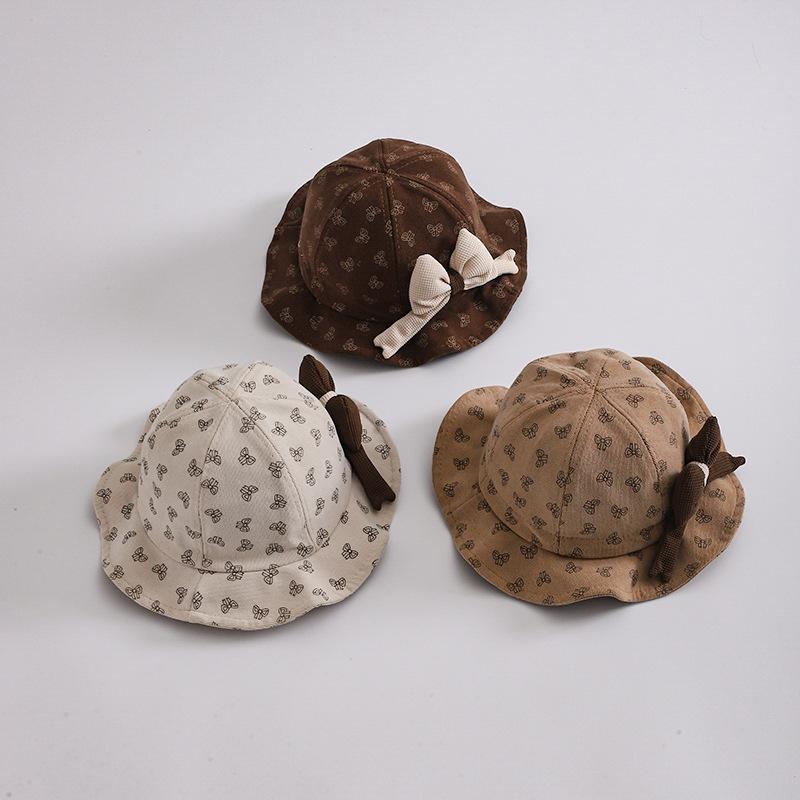 バケットハット ベビー 女の子 リボン かわいい 防風 日よけ UVカット 通気性 春秋 どんな服にも合う おしゃれ プリンセス風 韓国風 キャラクターデザイン 綿混素材 幼児向け お出かけ
