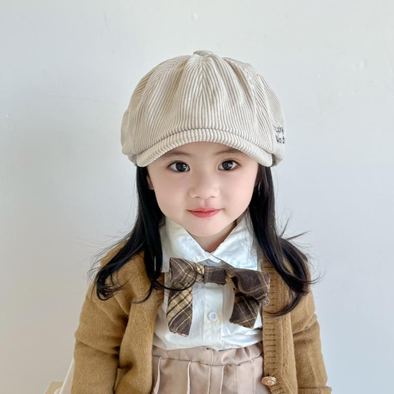 帽子 キッズ 女の子用 保温 暖かい かわいい おしゃれ トレンド コットン 綿 秋冬 春秋 ベレー帽 キャ..