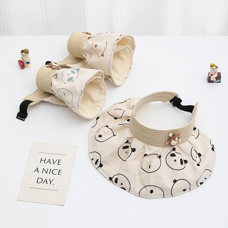 帽子 キッズ 子供 男の子 女の子 春夏 UVカット 紫外線対策 つば広 日よけ サンバイザー 軽量 薄手 通..