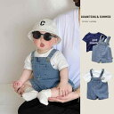 ベビー服 男の子 オーバーオール ショートパンツ セットアップ 半袖 Tシャツ 薄手 綿 夏 カジュアル お出かけ着 韓国風 かわいい おしゃれ 0歳 1歳 2...