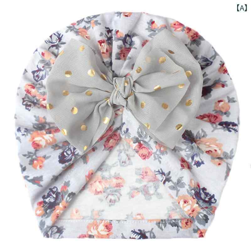 ベビー帽子 通気性抜群 薄手 蒸れにくい 欧米風 おしゃれ プリント柄 リボン付き ターバンハット キャップ 0歳 1歳 2歳 3歳 4歳 春夏秋 普段使い 乳幼児 赤ちゃん 子供 キッズ