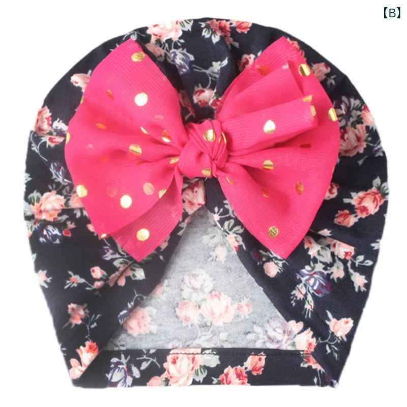 ベビー帽子 通気性抜群 薄手 蒸れにくい 欧米風 おしゃれ プリント柄 リボン付き ターバンハット キャップ 0歳 1歳 2歳 3歳 4歳 春夏秋 普段使い 乳幼児 赤ちゃん 子供 キッズ