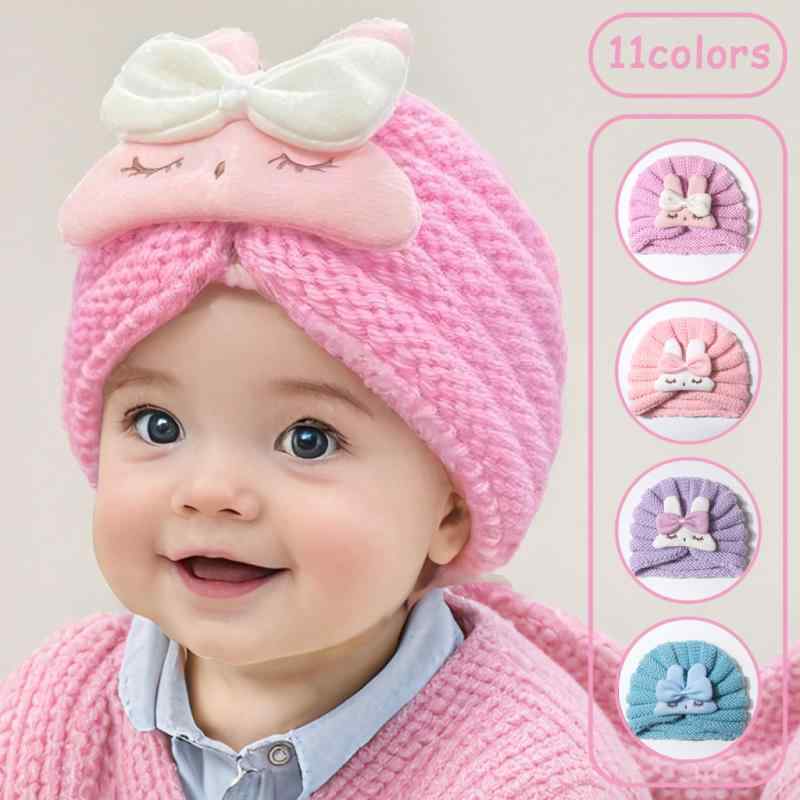 ニット帽 ベビー キッズ 暖かい 防寒 防風 ふわふわ 柔らか 頭部保護 かわいい うさぎモチーフ 丸いデ..
