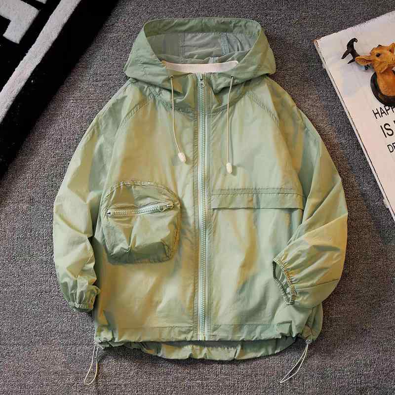 ジャケット キッズ 男の子 ボーイズ UVカット 日焼け防止 薄手 軽量 長袖 パーカー 通気性 春夏 ナイロ..