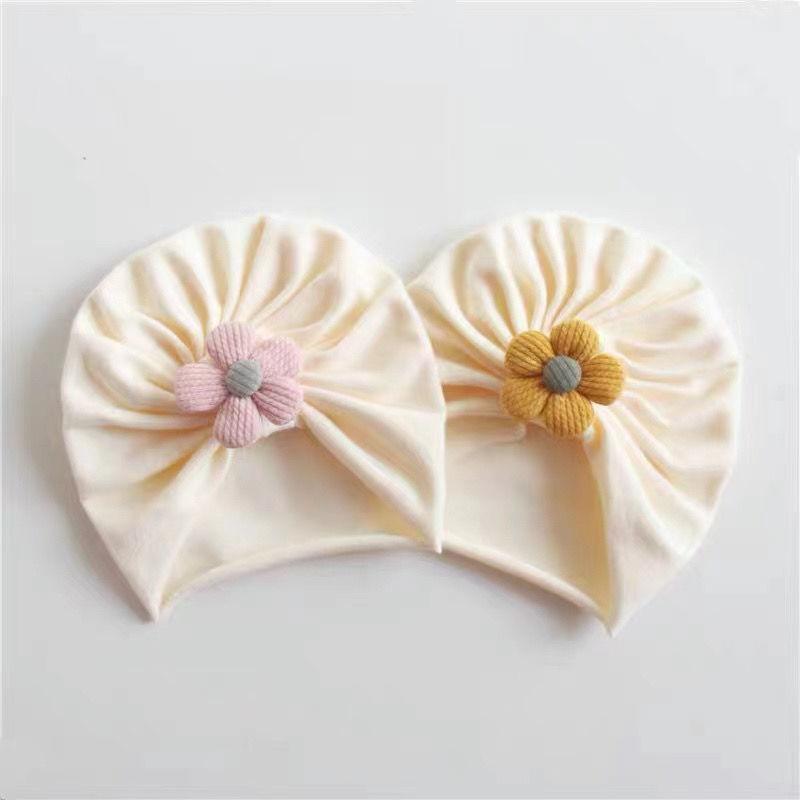 ベビー帽子 新生児 赤ちゃん 0-12ヶ月 薄手 綿100% やわらか素材 春夏 小花柄 インド帽 丸型 頭部保護 ..