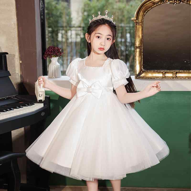 ドレス 子供 女の子 プリンセス フォーマル セレモニー 結婚式 発表会 ピアノ 誕生日 フラワーガール リングガール ステージ衣装 春夏 高級感 チュール ギャザー ポリエステル 綿裏地