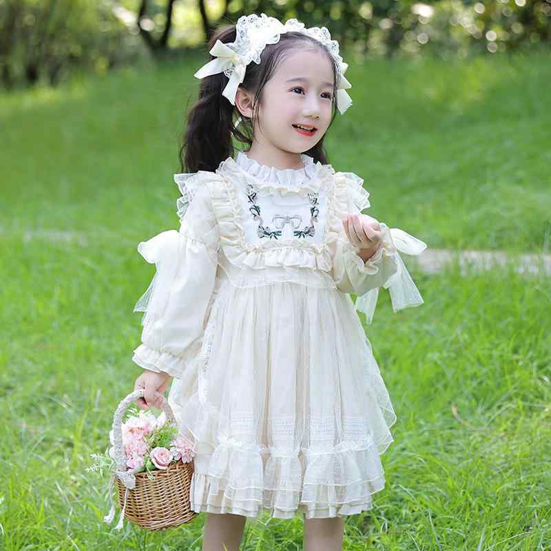 ワンピース 女の子 キッズ ロリータ プリンセスドレス 長袖 レース 誕生日 発表会 パーティー お呼ばれ..