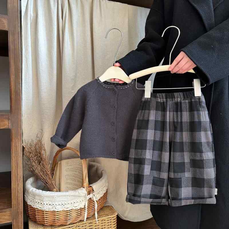 キッズ パンツ 女の子 ガールズ 春夏 韓国風 チェック柄 ゆったり ルーズ ストレートパンツ 綿混 やわ..