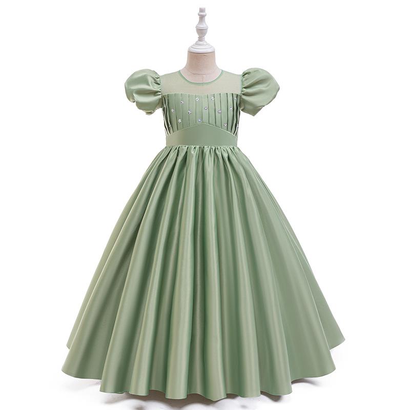 ドレス 子供 女の子 キッズ ジュニア フォーマル 礼服 ロング丈 結婚式 発表会 ピアノ 演奏会 フラワー..