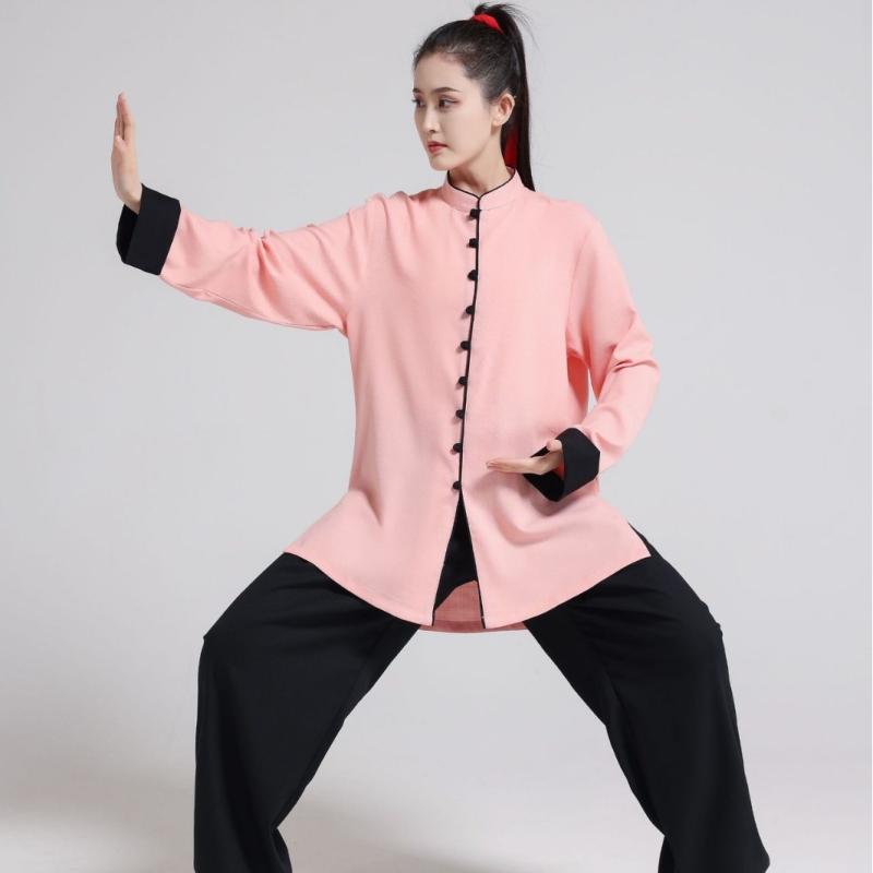 太極拳ウェア 男女兼用 伸縮性 綿麻 武術服 演武服 八段錦 中華風 カンフー服 春夏秋 薄手 快適 上下セット