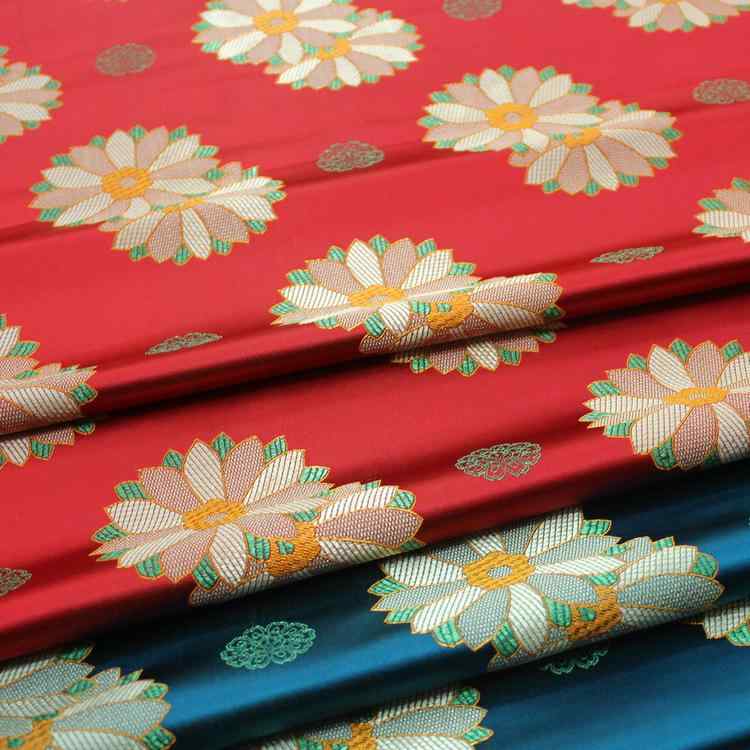 生地 キッズ チャイナドレス モンゴル民族衣装 民族服 舞台衣装 ジャカード織り 錦織り ポリエステル シルク調 レトロ アンティーク風 秋冬 クッションカバー テーブルクロス ハンドメイド 手芸素材 レッド グリーン