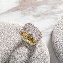 指輪 メンズ ヒップホップ 欧米スタイル 5連 ジルコニア マイクロパヴェ 埋め込み 銅製 シンプル 個性的 幾何学模様 バイカラー デザイン 男性用 アクセサリー