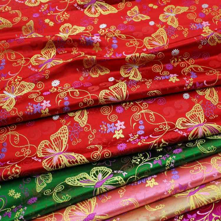 生地 中国風 レトロ 蝶柄 ジャカード織り 錦織り チャイナドレス ドレス 舞台衣装 ドール服 子供服 手..