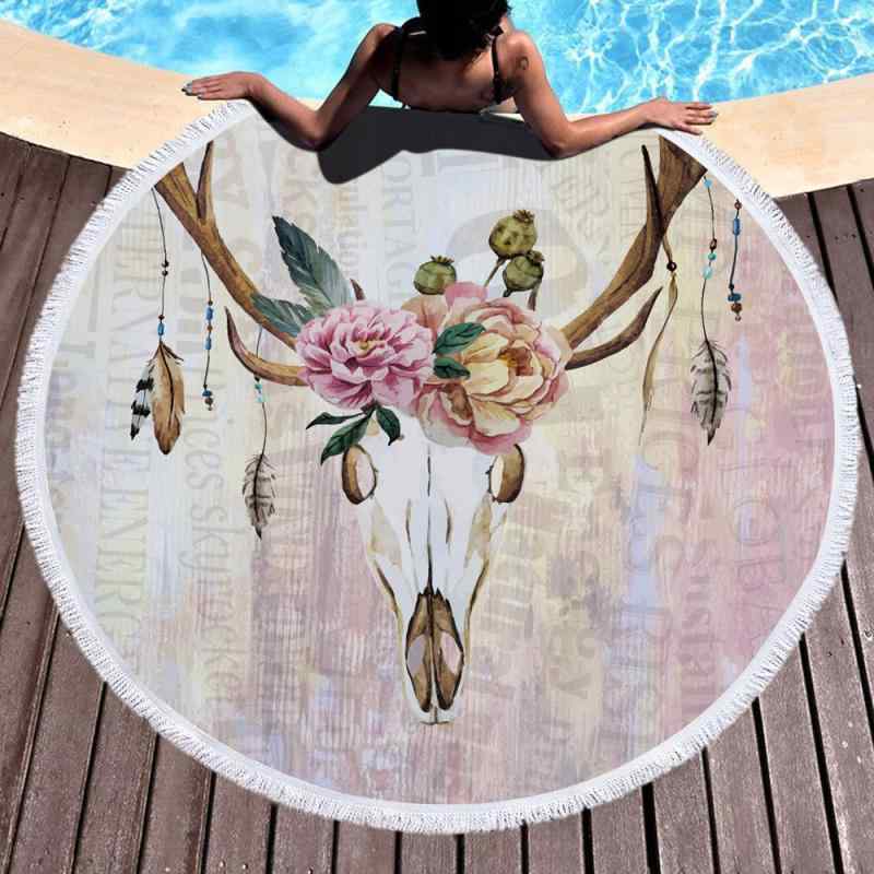 ビーチタオル レディース メンズ キッズ 超吸収 速乾 マイクロファイバー 円形 大判 プール 海水浴 キャンプ 旅行 アウトドア スポーツ 水遊び プリント柄...