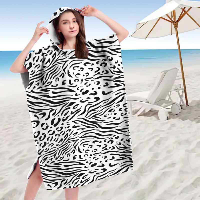 お着替えポンチョ 大人用 マイクロファイバー フード付き 吸水速乾 着るタイプ ラップタオル ビーチ プ..