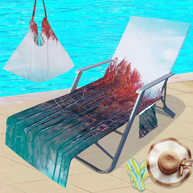 ビーチチェアカバー 超吸水 速乾 マイクロファイバー 大判 75×200cm ビーチ プール デッキチェア ラウ..