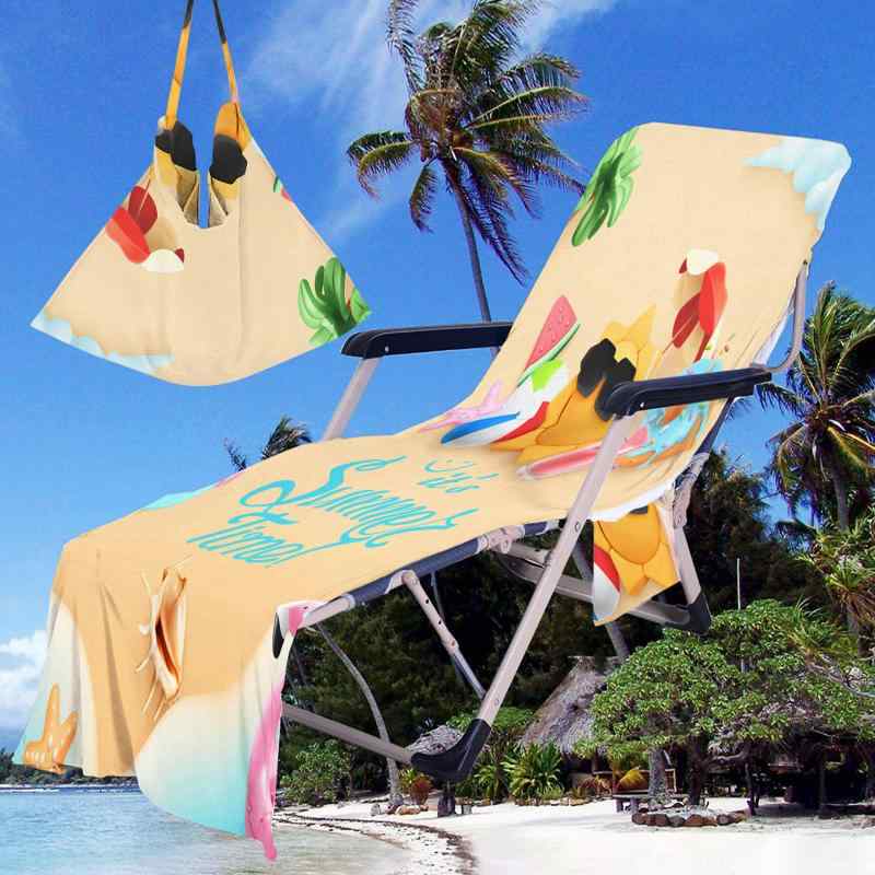 マイクロファイバー 速乾 吸水 大判 ビーチタオル ビーチチェアカバー ラウンジチェアカバー 厚手 プリント柄 海 プール スイミング レジャー アウトドア(x2)