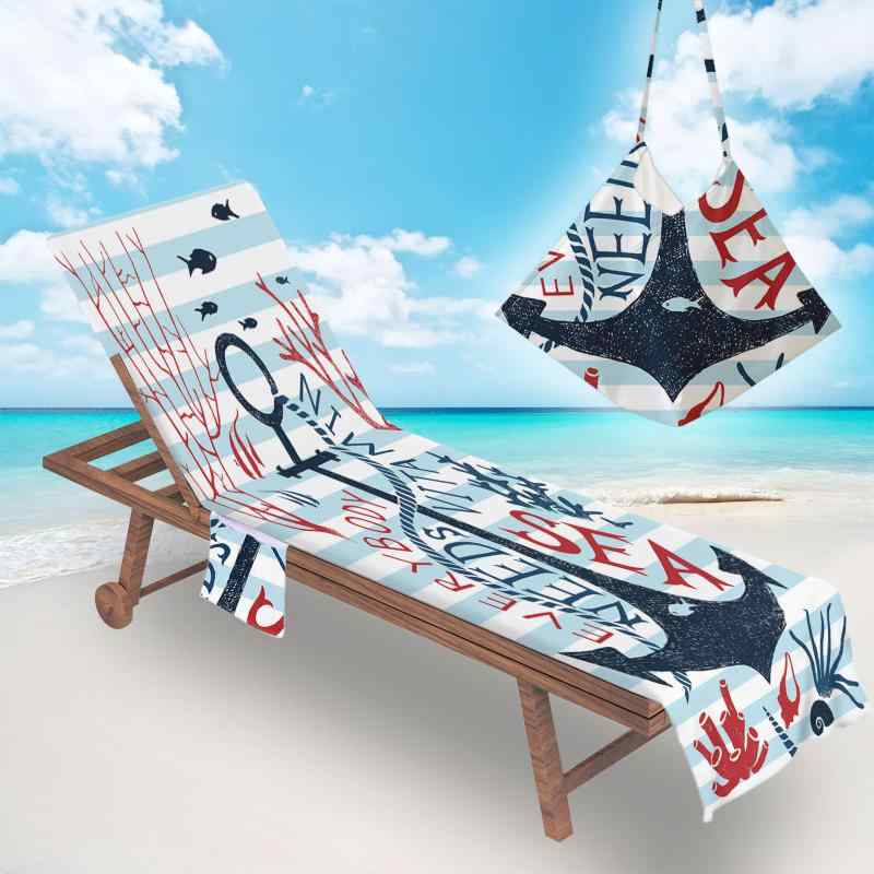 ビーチタオル 超極細繊維 吸水速乾 大判 3Dデジタルプリント おしゃれ アンカー柄 マリンデザイン ビー..
