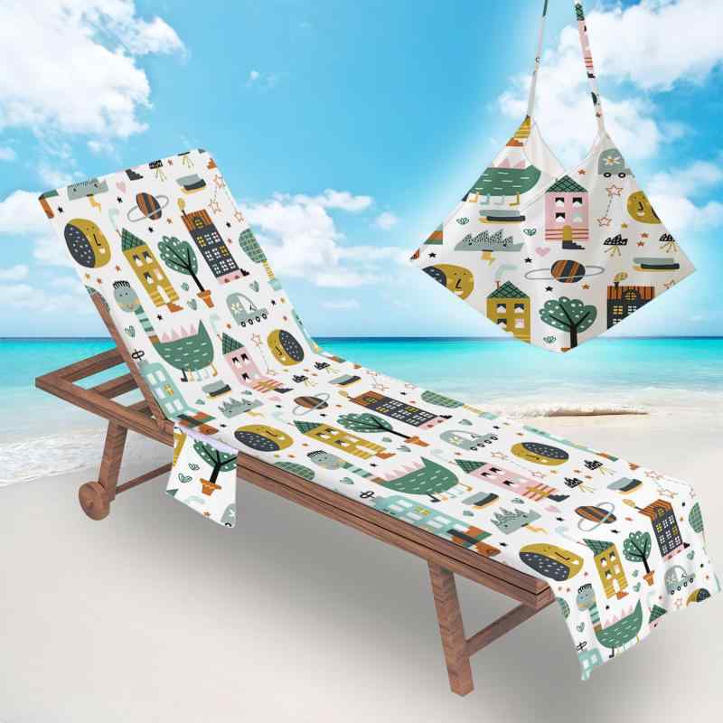 ビーチタオル マイクロファイバー 吸水 速乾 柔らか 肌触り ビーチチェアカバー ラウンジチェア兼用 デ..