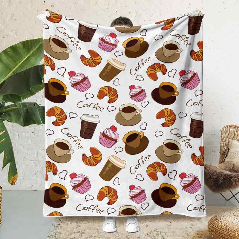 毛布 暖かい 柔らかい フランネル ポリエステル製 洗える デジタルプリント カートゥーン 猫柄 大判 ひ..