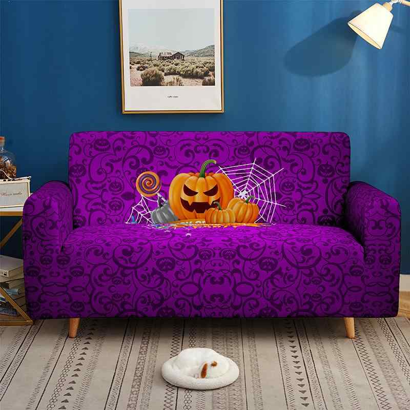 ソファカバー 防塵 汚れ防止 模様替え 簡単着脱 伸縮素材 ストレッチ ぴったりフィット ハロウィン かぼちゃ パンプキン 複数人掛け L字型 コーナーソファ 一人掛け 二人掛け 三人掛け 合成繊維製 洗濯可能