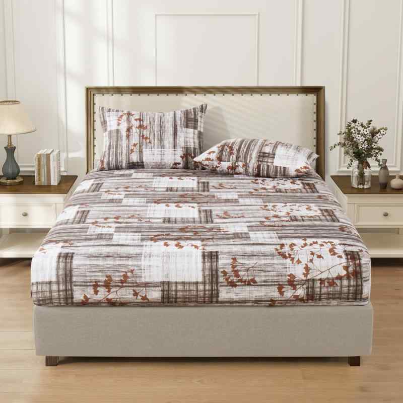 ベッドカバー 3D 立体 木目調 花柄 ボヘミアン ボックスシーツ ポリエステル素材 プリント 洗える シングル ダブル クイーン キングサイズ対応 アメリカンスタイル 寝具 おしゃれ