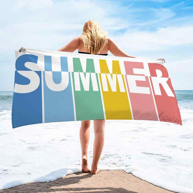 ビーチタオル バスタオル マイクロファイバー 吸水速乾 軽量 大判 スクエア型 3Dデジタルプリント 夏用..