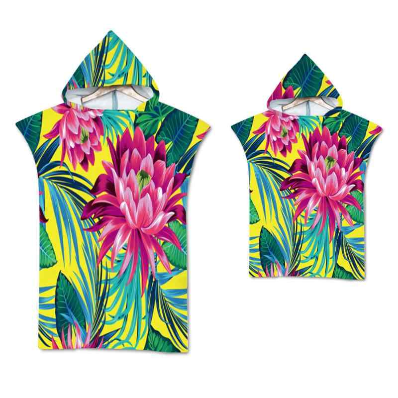 お着替えポンチョ 大人 子供 マイクロファイバー 吸水速乾 フード付き 着るバスタオル ビーチタオル バ..