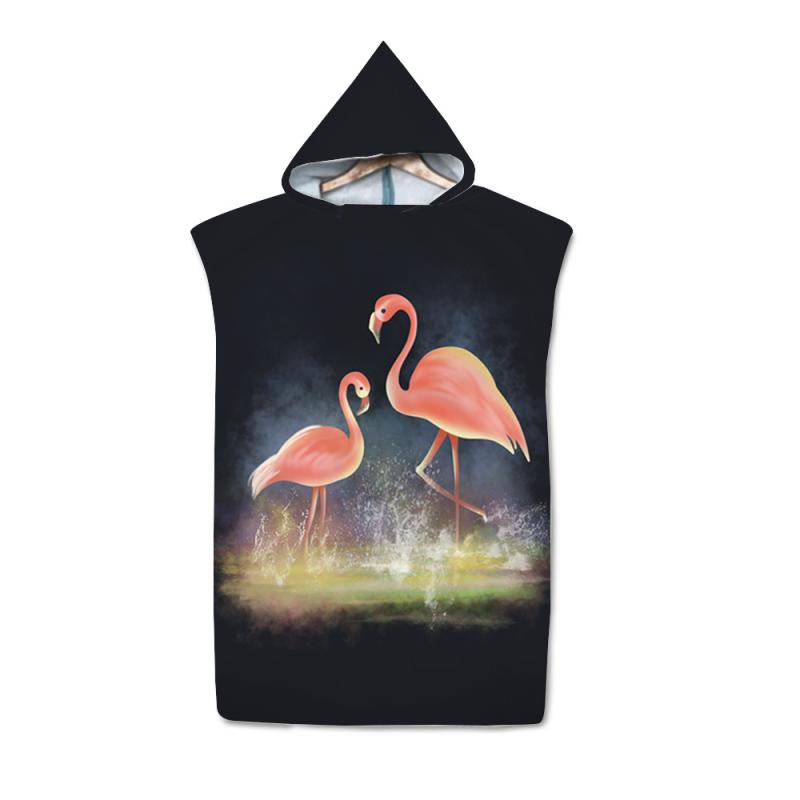 ポンチョ 大人 子供 キッズ マイクロファイバー 吸水速乾 フード付き 着る お着替えタオル バスタオル ビーチ プール 水泳 レジャー プリント柄(x2)