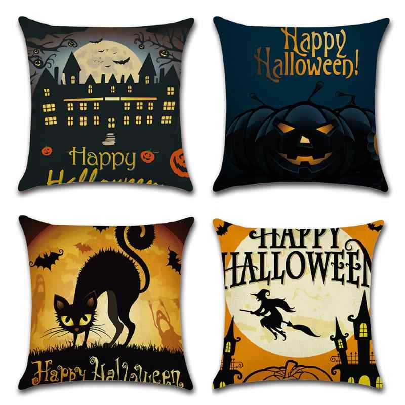 抱き枕カバー クッションカバー 綿麻 ハロウィンイベント ユニークデザイン ダークトーン 幾何学 抽象..