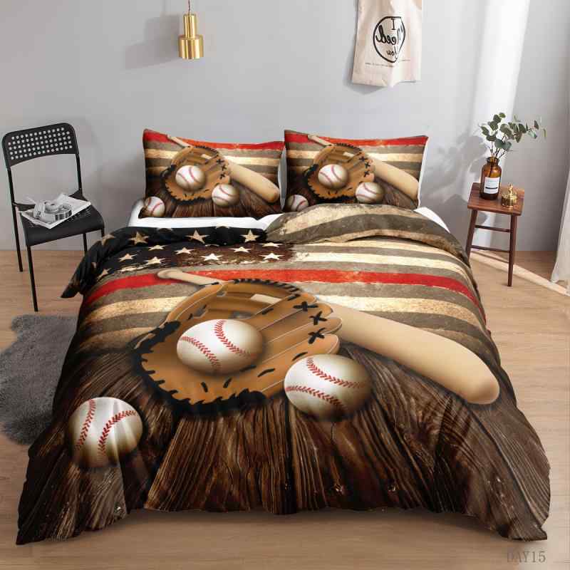 布団カバーセット 3点セット 寝具カバー 3D デジタルプリント サッカーボール柄 スポーツデザイン ピー..