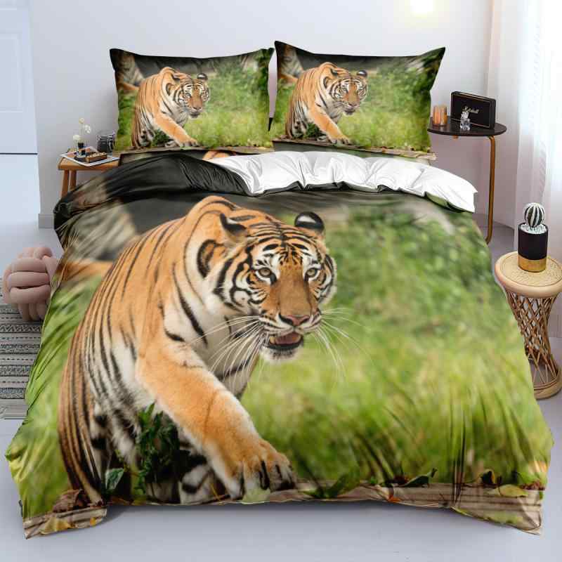 布団カバー あったか 起毛フランネル ミルクベルベット調 なめらか肌触り ふわふわ タイガー柄 アニマ..