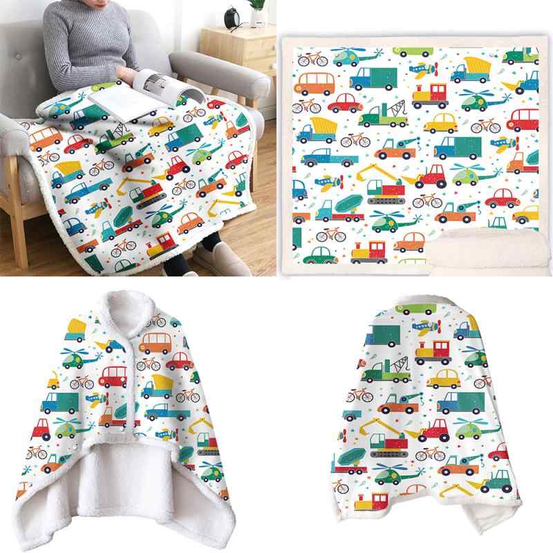 ブランケット キッズ 子供用 3D 変身 ポンチョ ケープ マント 二層 厚手 あったか 多機能 車内用 カー用品 ドライブ 旅行 冷房対策 オールシーズン対応 ふわふわ フランネル ポリエステル シンプルモダン 毛布 花柄(x2)
