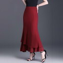 スカート レディース シフォン 切り替え アシンメトリー 細見え タイト マーメイドライン Aライン フリル 通勤 春夏 ロング丈