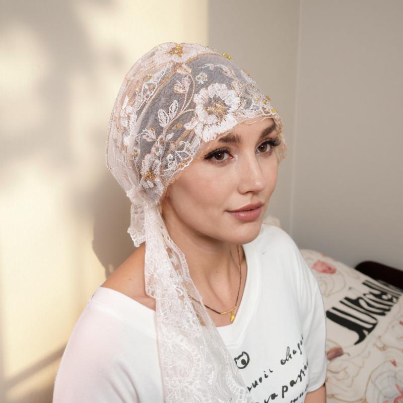 ターバン レディース 刺繡 フィッシュテールデザイン 豪華タッセル ハンドメイド レース エスニックフ..