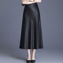 マーメイドスカート レディース 女性用 アセテートサテン 光沢感 ポリエステル ハイウエスト 細見え ウエストゴム 微ストレッチ 切り替え タイトシルエット ミディ丈 通勤 オフィス 上品 エレガント きれいめ 無地 春夏