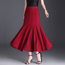 スカート レディース 女性用 春夏 通勤 オフィス きれいめ エレガント シフォン ポリエステル ハイウエスト 大きいサイズ ゆったり 無地 Aライン ミモレ丈 ミディ丈 マーメイドスカート スリム 細見え