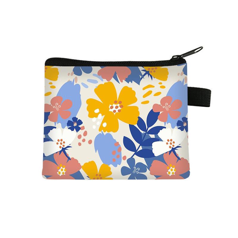 コインケース レディース 女性用 子供用 ミニポーチ 花柄 フラワー プリント 超軽量 撥水 防水 抗菌 通気性 小銭 カード収納 おしゃれ かわいい 爽やか フェミニン ポリエステル製 収納力抜群