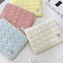 PCケース ユニセックス かわいい 雲 刺繍 iPad タブレット ノートパソコン 多機種対応 収納ポーチ ポリエステル 春夏 11 13 14 15インチ対応 クリーム 水色 イエロー ピンク