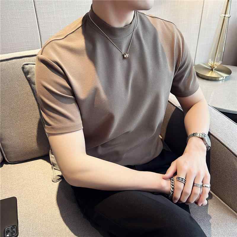 Long-Sleeved - Tシャツ メンズ 男性用 吸湿速乾 スリムフィット ストレッチ クルーネック 半袖 綿95% 快適 高品質 無地 着回し インナー 春夏