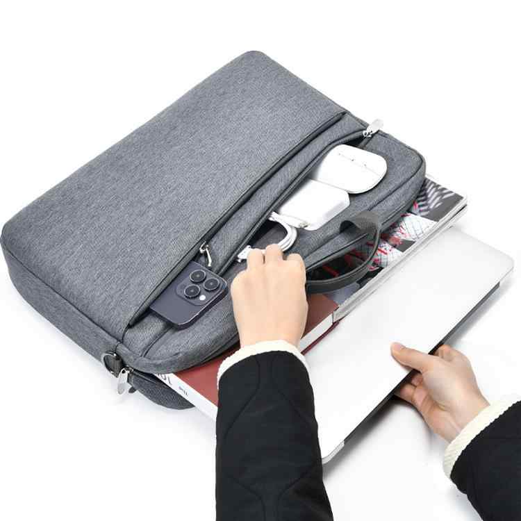 ビジネスバッグ 男女兼用 防水 16インチ ノートPC対応 大容量 手提げ ショルダーバッグ 通勤 通学 オックスフォード生地 シンプル スタイリッシュ ブラック グレー(4)